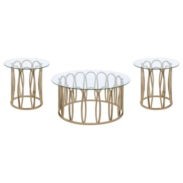 Monett 3-piece Coffee and End Table Set Chocolate Chrome