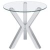 Kenzie Round Tempered Glass Top End Side Table Chrome