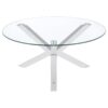 Kenzie Round Tempered Glass Top Cocktail Coffee Table Chrome