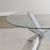 Kenzie Round Tempered Glass Top Cocktail Coffee Table Chrome