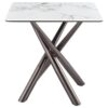 Carvell Square Sintered Stone End Side Table Mirage White