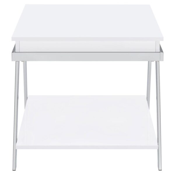 Marcia Rectangular Side End Table White High Gloss