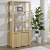 Laurelton 3-shelf Media Tower Tall Pier Cabinet Light Oak