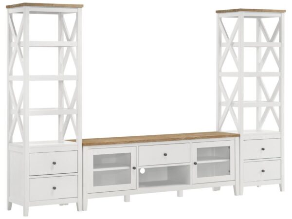 Hollis 3-piece 67-inch TV Stand Entertainment Center White