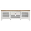 Hollis 2-door Wood 67-inch TV Stand with Drawer Brown and White