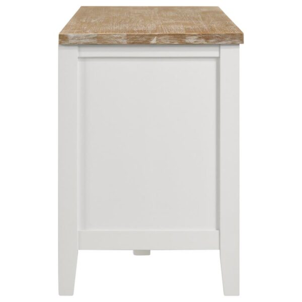 Hollis 2-door Wood 67-inch TV Stand with Drawer Brown and White