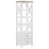 Hollis 4-shelf Wood Media Tower with Drawers Brown and White