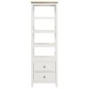 Hollis 4-shelf Wood Media Tower with Drawers Brown and White