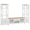 Hollis 4-shelf Wood Media Tower with Drawers Brown and White