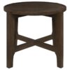 Cota Round Solid Wood End Table Dark Brown