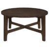 Cota 2-piece Solid Wood Coffee and End Table Set Dark Brown