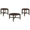 Cota 3-piece Solid Wood Coffee and End Table Set Dark Brown