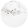 Rowena Round Sintered Stone End Table White Faux Marble