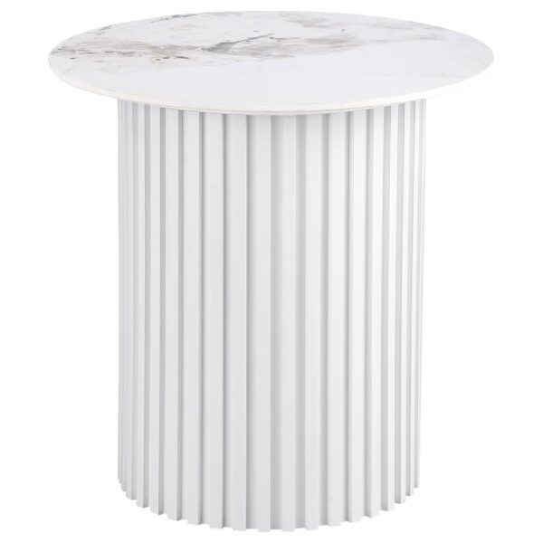 Rowena 2-piece Coffee and End Table Set White Faux Marble