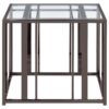 Adri Rectangular Glass Top Side End Table Black Nickel