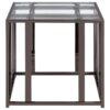 Adri Rectangular Glass Top Side End Table Black Nickel
