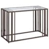 Adri Glass Top Entryway Console Table Black Nickel