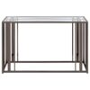 Adri Glass Top Entryway Console Table Black Nickel