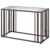 Adri Glass Top Entryway Console Table Black Nickel