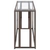 Adri Glass Top Entryway Console Table Black Nickel