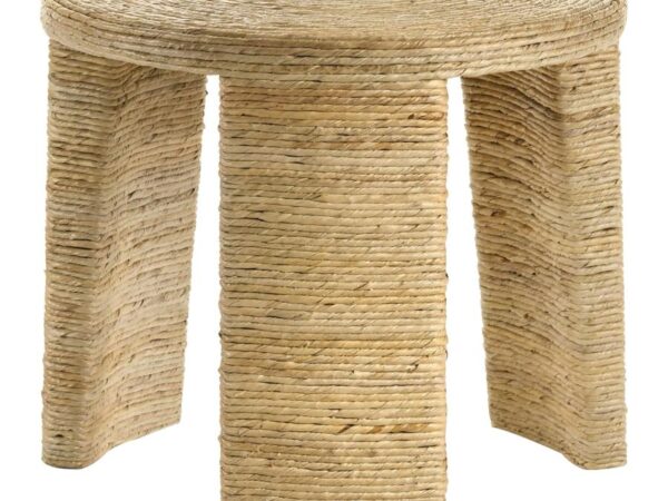 Artina Woven Rattan Round Side End Table Natural Brown