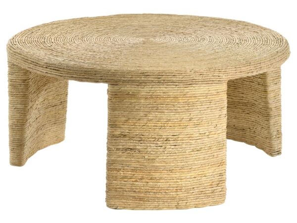 Artina Woven Rattan Round Coffee Table Natural Brown