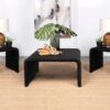 Cahya 3-piece Rattan Coffee and End Table Set Black