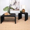 Cahya Woven Rattan Square Coffee Table Black