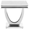 Kerwin Square Stone Top End Table White and Chrome
