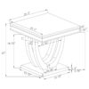 Kerwin Square Stone Top End Table White and Chrome