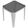 Square Smoked Glass Top Stainless Steel End Table Chrome