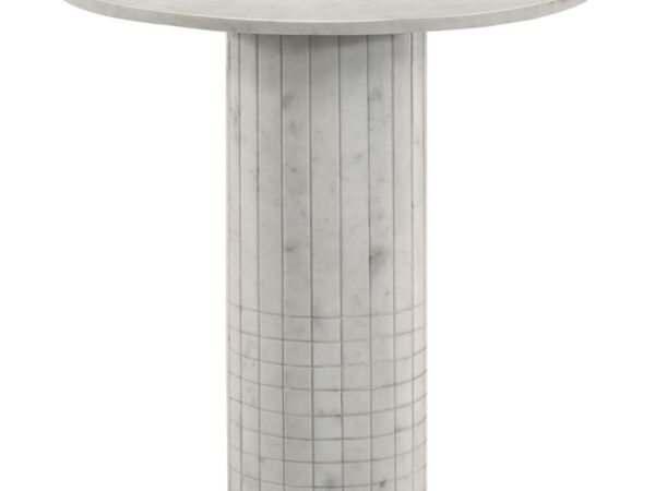 Astoria Round Genuine Marble Side End Table White