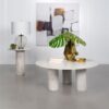 Astoria Round Genuine Marble Side End Table White