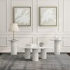 Astoria 3-piece Marble Coffee and End Table Set White