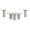 Astoria 3-piece Marble Coffee and End Table Set White