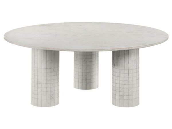 Astoria Round Genuine Marble Coffee Table White