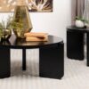 Cordova 2-piece Solid Wood Coffee and End Table Set Black