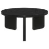 Cordova Round Solid Wood Coffee Table Black