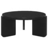 Cordova Round Solid Wood Coffee Table Black