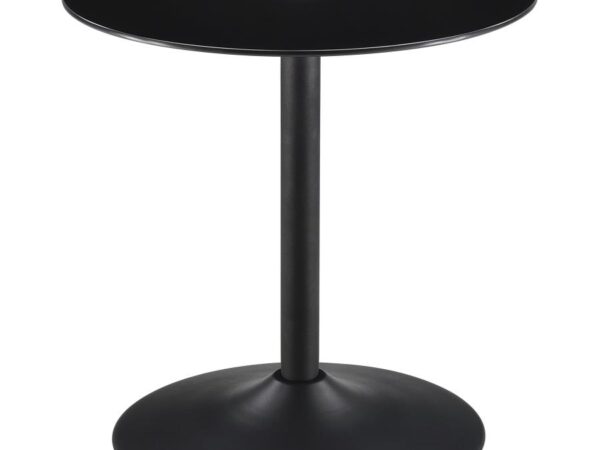 Ganso Round Metal End Table With Tempered Glass Top Black