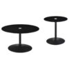 Ganso 2-piece Round Glass Top Coffee and End Table Set Black