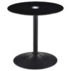 Ganso 2-piece Round Glass Top Coffee and End Table Set Black