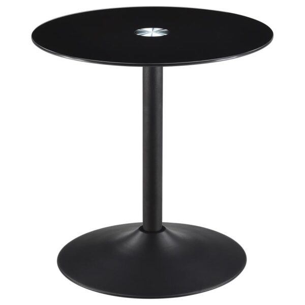 Ganso 2-piece Round Glass Top Coffee and End Table Set Black