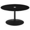 Ganso 2-piece Round Glass Top Coffee and End Table Set Black