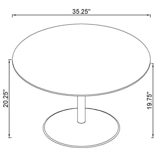 Ganso 2-piece Round Glass Top Coffee and End Table Set Black