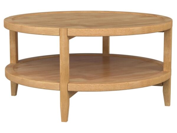 Camillo Round Solid Wood Coffee Table Maple Brown