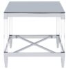 Lindley Square Tempered Mirror Acrylic Side End Table Chrome