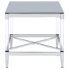 Lindley Square Tempered Mirror Acrylic Side End Table Chrome
