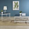 Lindley 2-piece Square Coffee and End Table Set Chrome
