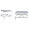 Lindley 2-piece Square Coffee and End Table Set Chrome